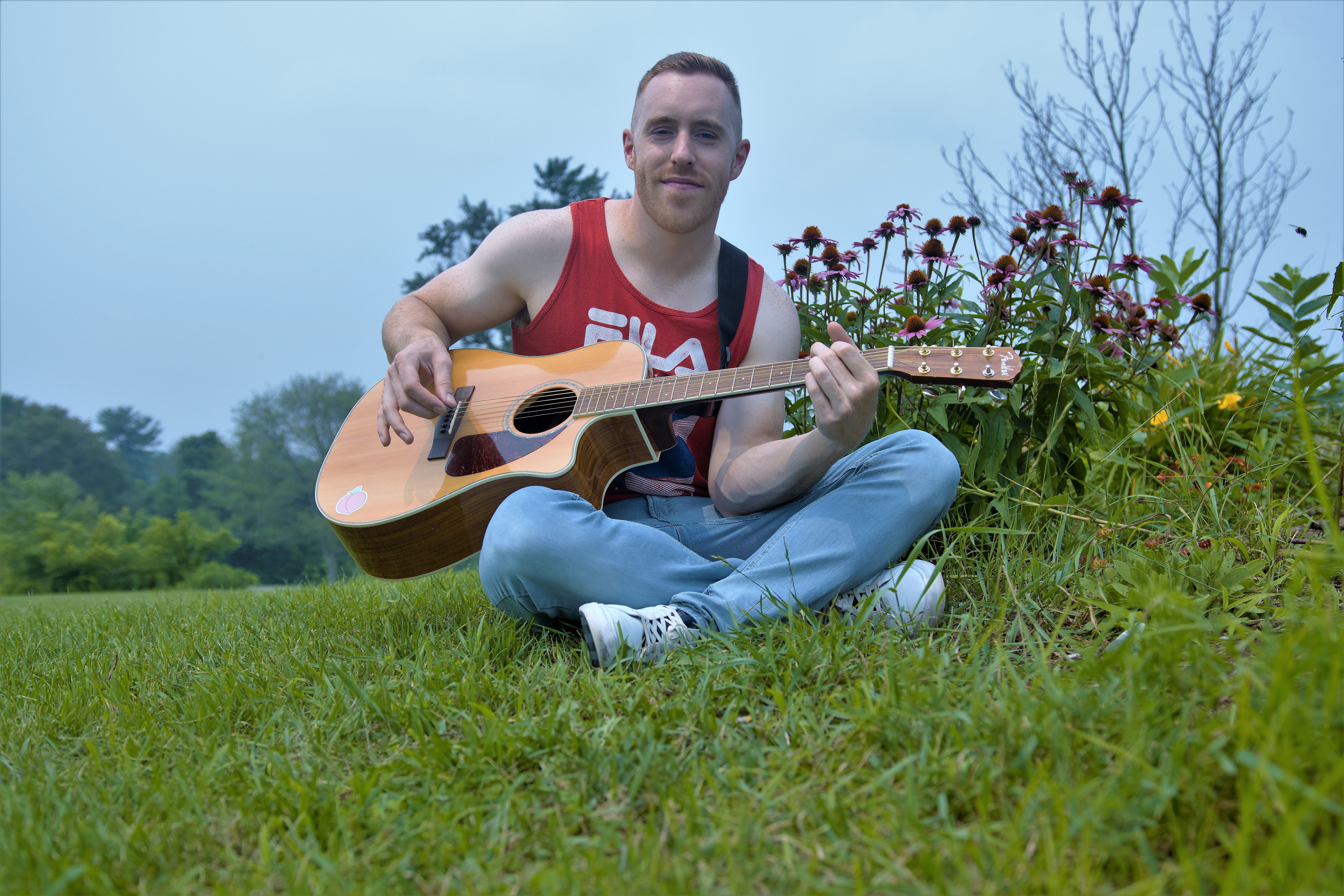 Dan Bauer in grass