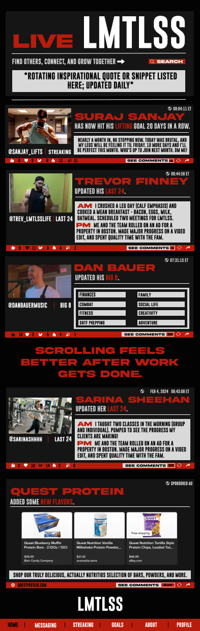 LMTLSS Home Page Mockup